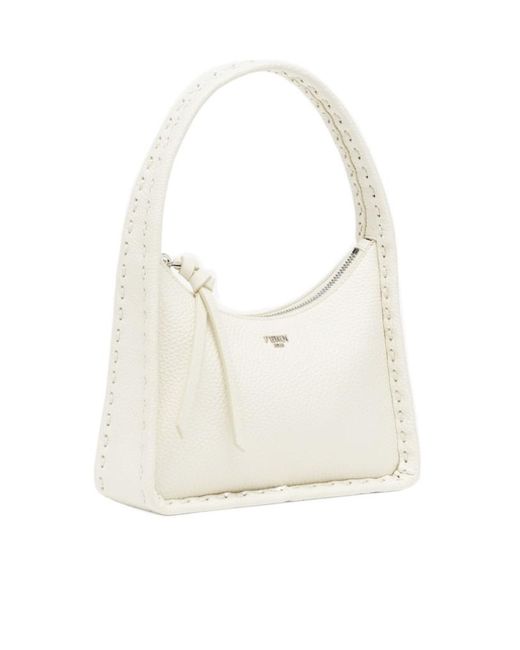 Fendi White Mini Fendessence Logo Plaque Tote Bag