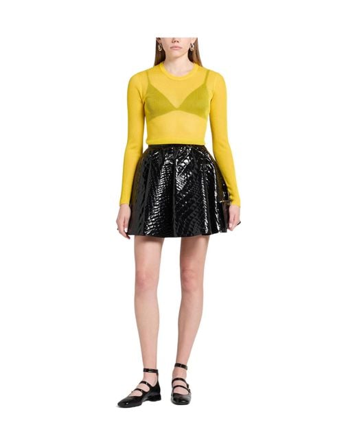 Dolce & Gabbana Yellow Solid-Colored Knit Top