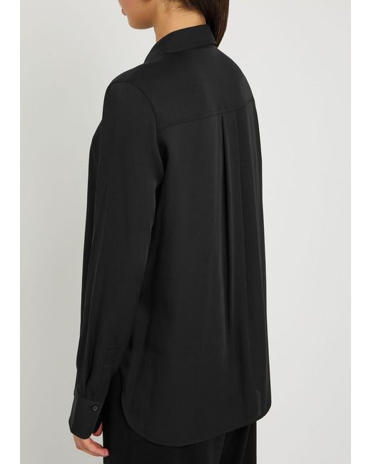 Vince Black Stretch-Silk Shirt