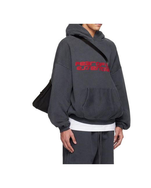 Fear Of God Black Logo Printed Hoodie for men