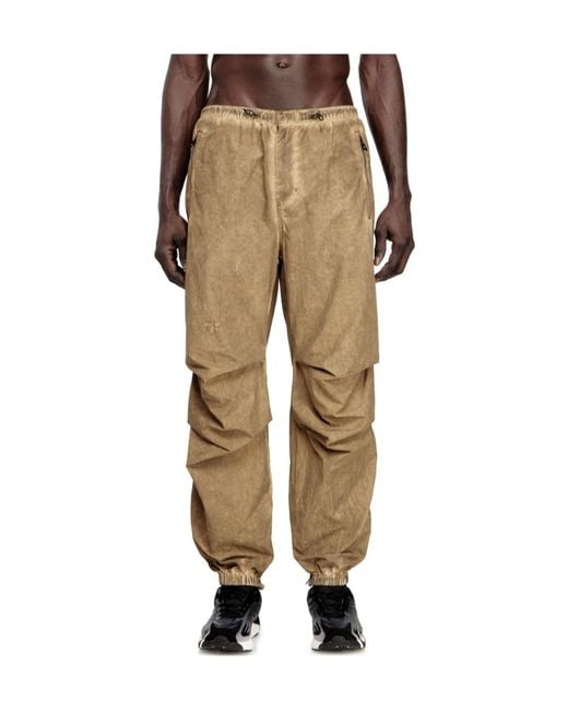 DIESEL Natural P-Stitch-Treat Zip-Pocket Trousers for men