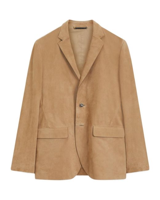 Boss Natural Boss Single-Breasted Suede Blazer for men