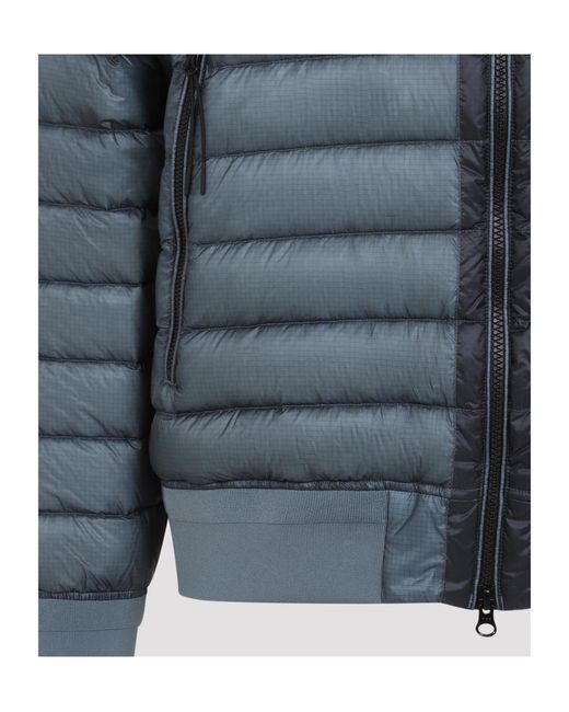 C P Company Blue D.D. Shell Hooded Lens Down Jacket for men