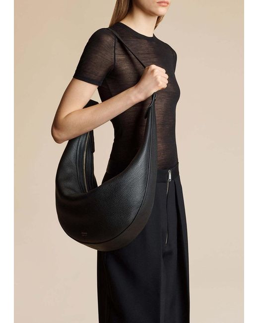 Khaite Black Augustina Zipped Hobo Bag