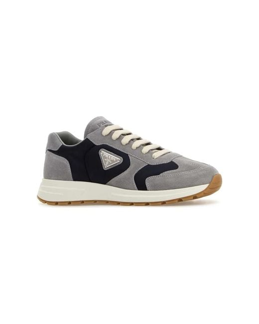 Prada Blue Lace-Up Sneakers for men