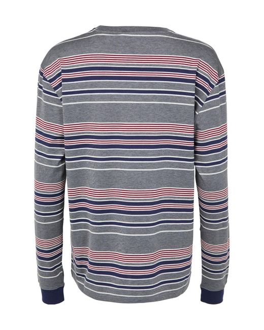 Miu Miu Blue Long-Sleeved Striped T-Shirt