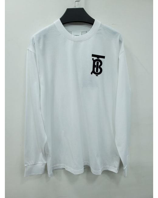 Burberry White Monogram-Motif Long-Sleeve T-Shirt for men