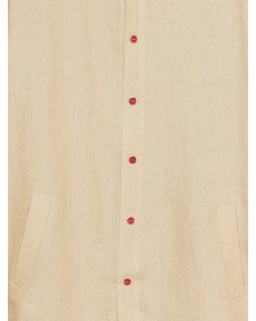 Kiton Natural Hooded Button Shirt for men