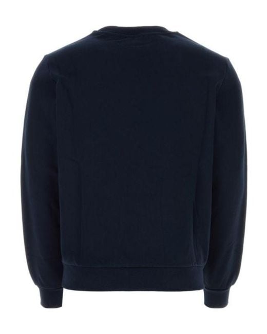 A.P.C. Blue Logo Embroidered Crewneck Sweatshirt for men