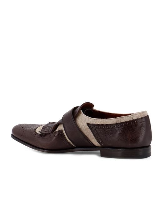 Church's Brown Buckle-Detailed Panelled Loafers for men