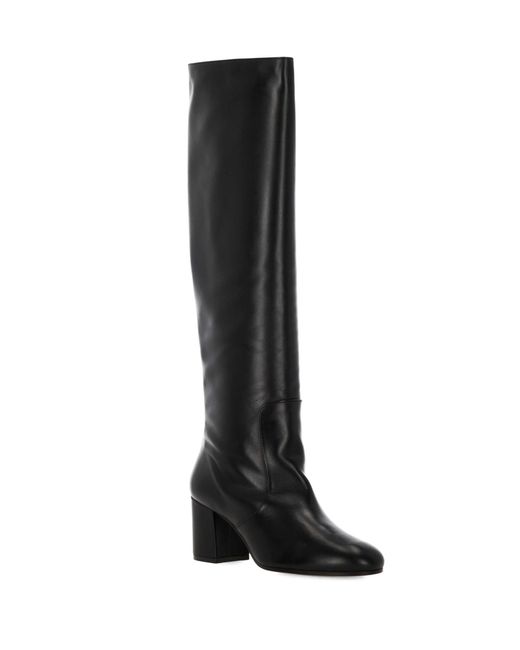 Via Roma 15 Black Round-Toe Boots