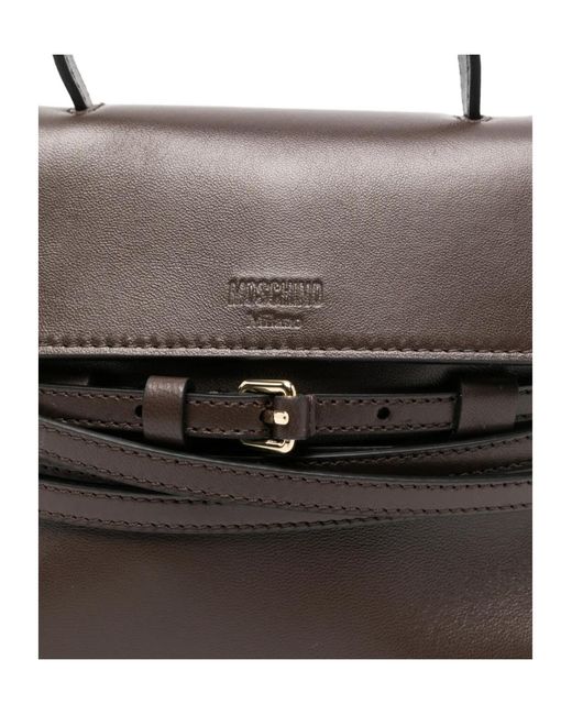 Moschino White Buckle Leather Mini Bag