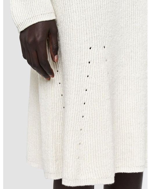 Joseph White Ribbed Knit Midi Skirt