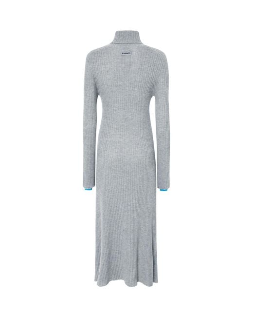 Pinko Gray Highlander Knitted Long Dress