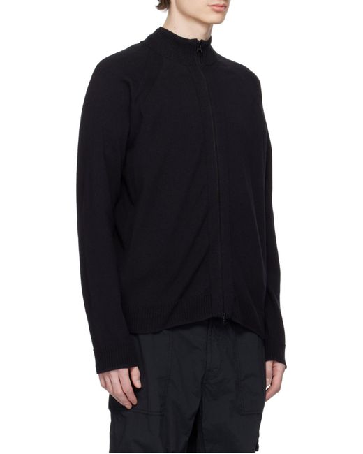 Stone Island Blue Logo Patch Zipped Knit Cardigan for men