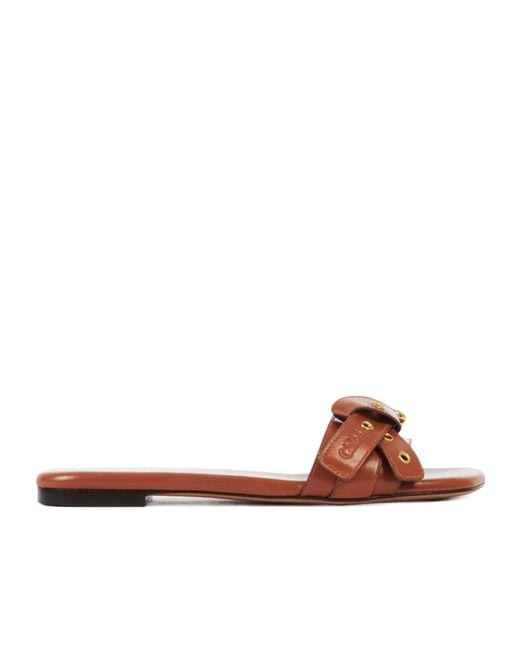 Chloé Brown Chloé Mae Knot-Detailed Slides