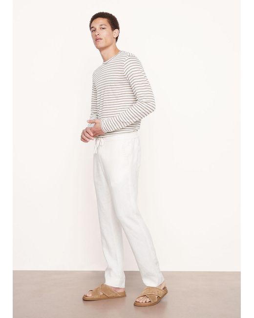 Vince White Drawstring Relaxed Fit Pants for men