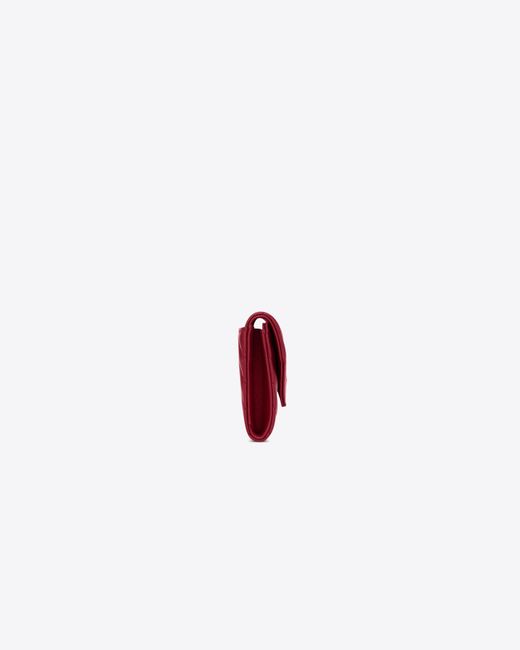 Saint Laurent Red Cassandre Quilted Wallet