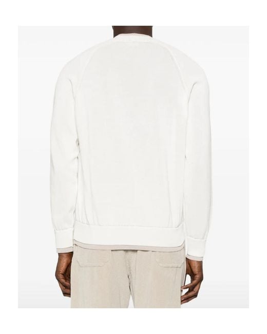 Eleventy White Crew-Neck Sweater for men