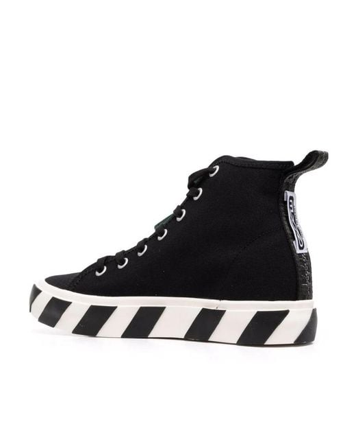 Off-White c/o Virgil Abloh Black Vulcanized Mid-Top Sneakers for men