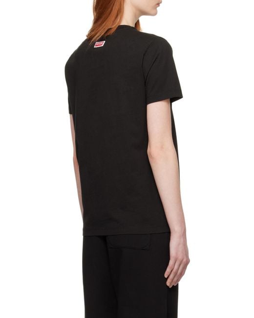 KENZO Black Loose-Fit Varsity Jungle Elephant T-Shirt