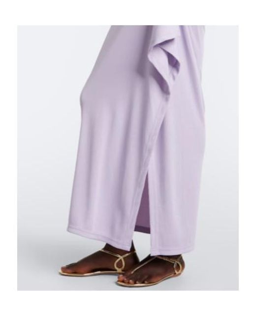 Christopher Esber Purple Spiral Beach Glass Ribbed-Knit Jersey Maxi Skirt