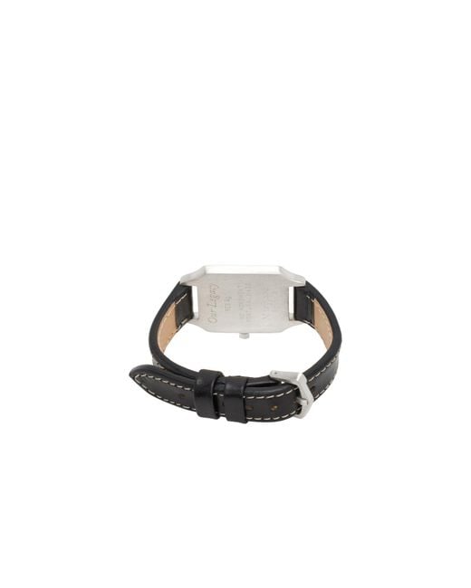 Our Legacy White Contrast Stitch Square Watch for men