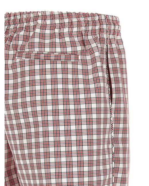 Willy Chavarria Red Ruff Rider Checked Pants for men