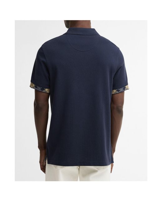 Barbour Blue Checked Polo Shirt for men