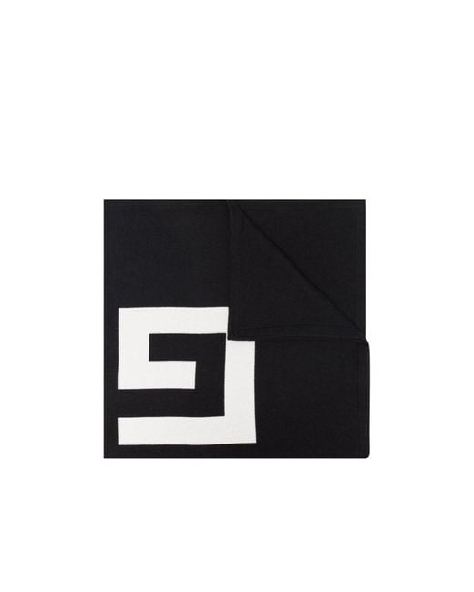 Givenchy Black Logo Printed Knitted Scarf for men