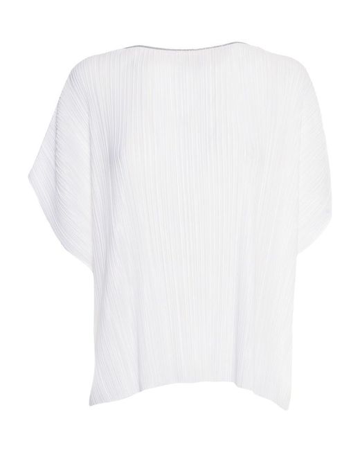 Fabiana Filippi White Wrinkles Short-Sleeved Blouse