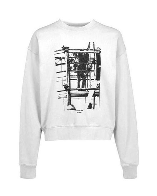 Off-White c/o Virgil Abloh White Printed Pattern Sweater for men