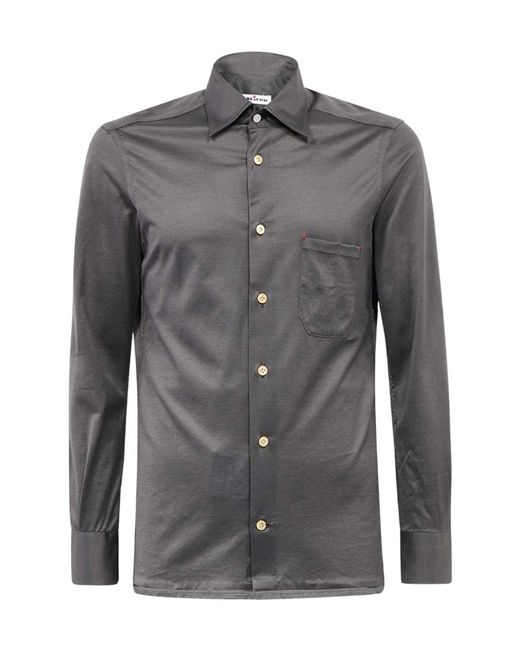 Kiton Gray Long-Sleeved Shirt for men