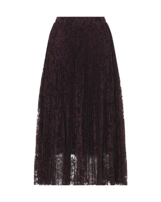 Ermanno Scervino Black Pleated Lace Skirt
