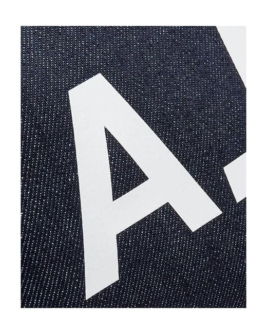 A.P.C. Blue Axelle Tote Bag for men
