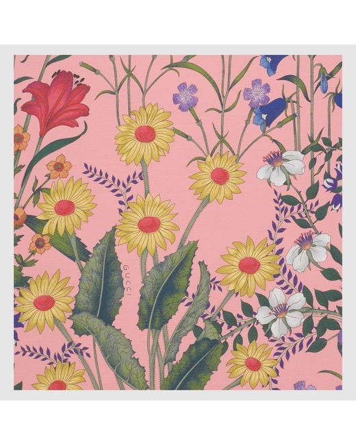 Gucci Red New Flora Print Wallpaper