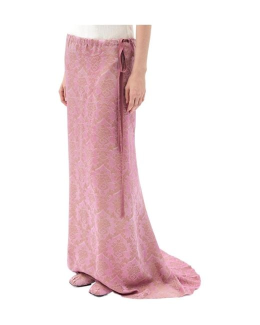 Ann Demeulemeester Pink Sheila Long Bias Skirt