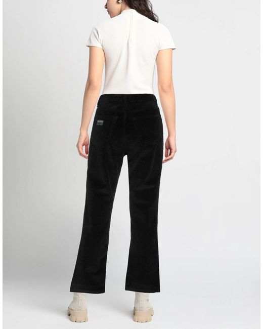 Ganni Black High-Waisted Corduroy Flared Casual Pants
