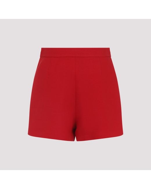 Valentino Red Logo Plaque Shorts