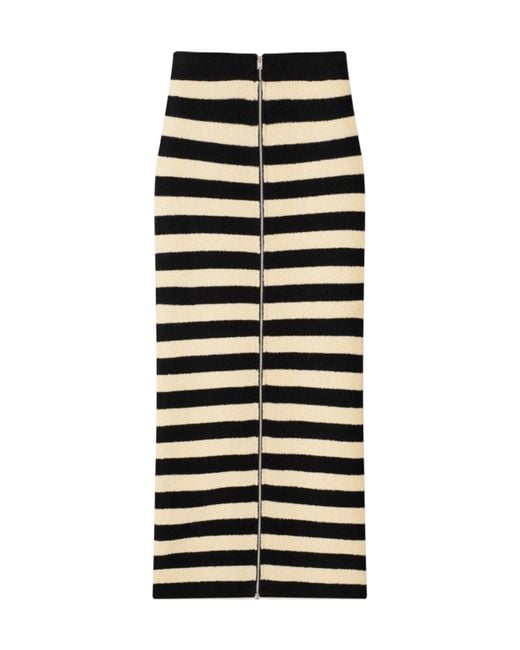 Nanushka Black Nima Striped Terry-Cloth Skirt