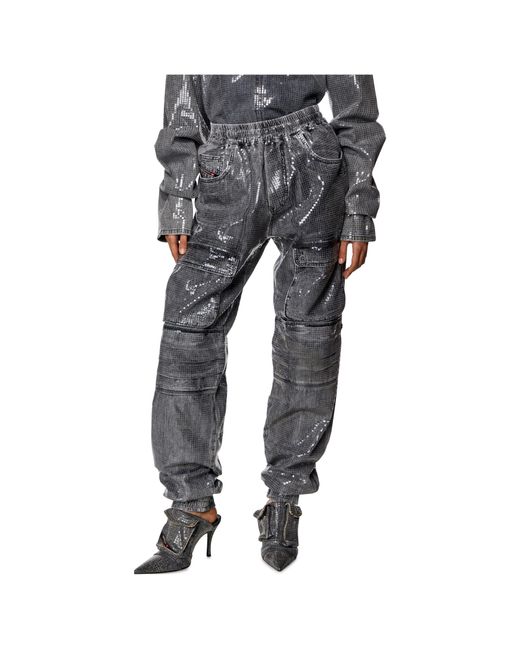 DIESEL Gray D-Mirt 0Pgac Straight-Leg Cargo Jeans
