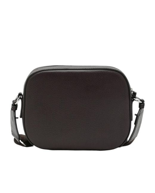 Stella McCartney Black Perforated Logo Strapped Camera Crossbody Bag