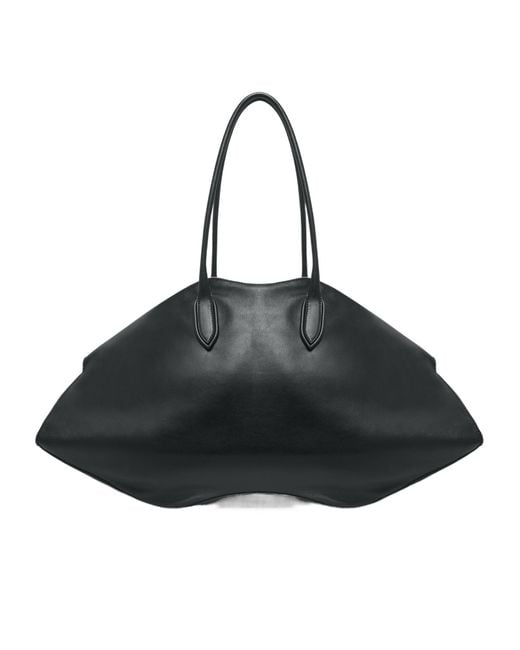 McQueen Black Manta Maxi Tote Bag