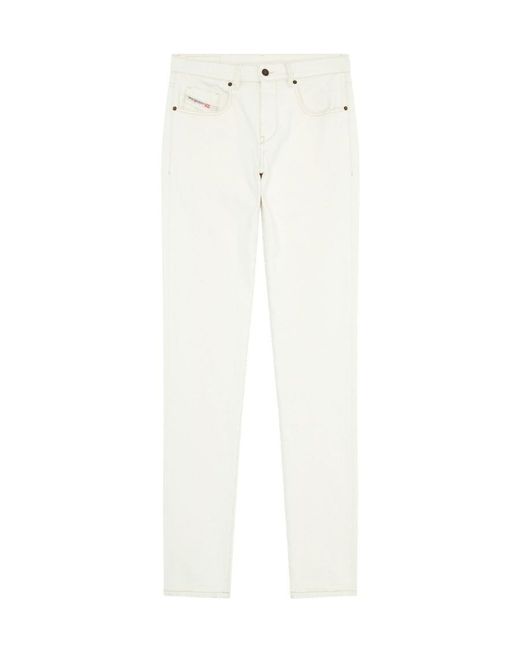 DIESEL White 2019 D Strukt Straight Leg Jeans for men