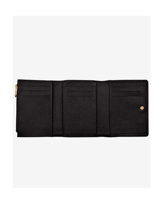 Longchamp Black Le Foulonné Compact Wallet