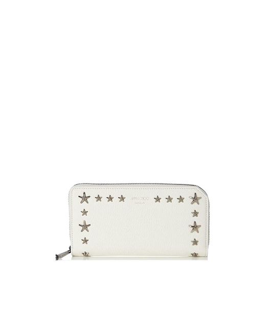 Jimmy Choo White Zip Wallet for men