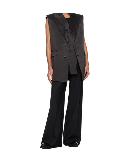 Jean Paul Gaultier Black Double Layer Sleeveless Jacket for men