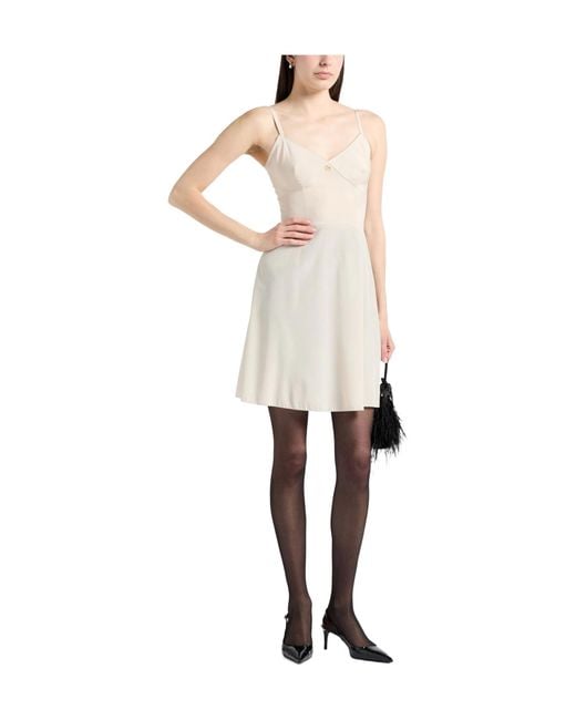 Dolce & Gabbana Natural Solid Color Slip Dresses