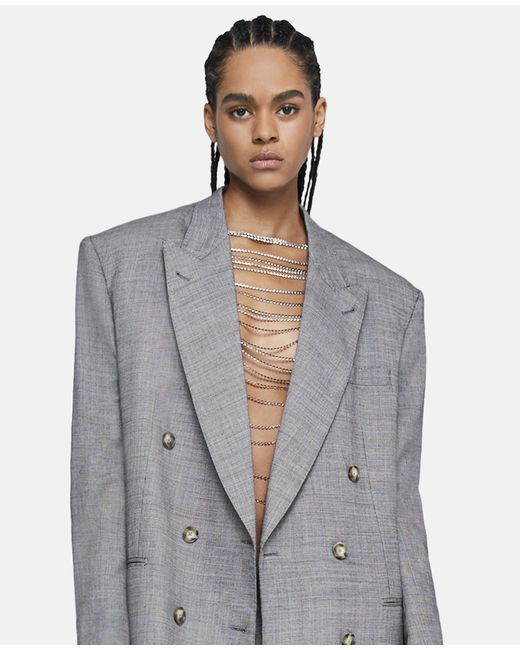 Stella McCartney Gray Double-Breasted Blazer