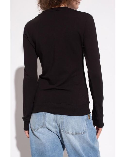 Moschino Black Logo Long-Sleeve Top